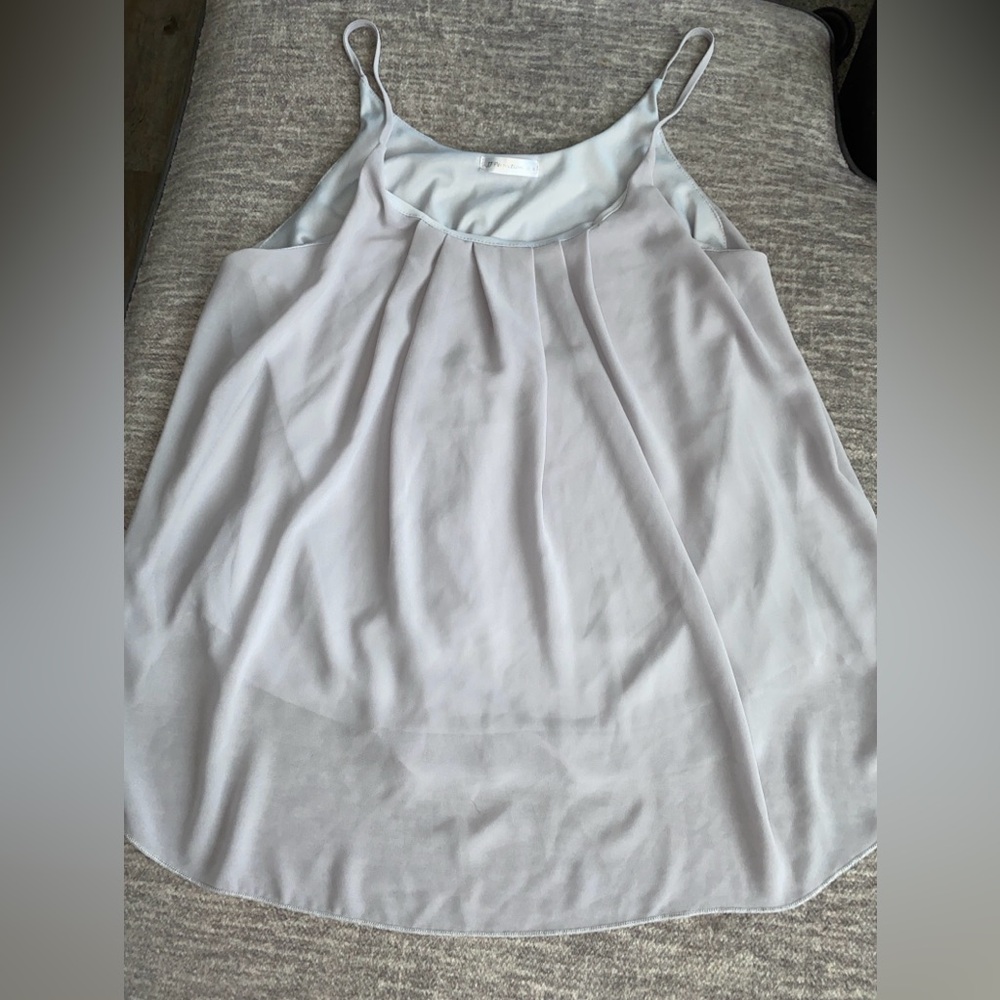 JJ perfection XL spaghetti strap navy blue lined chiffon blouse